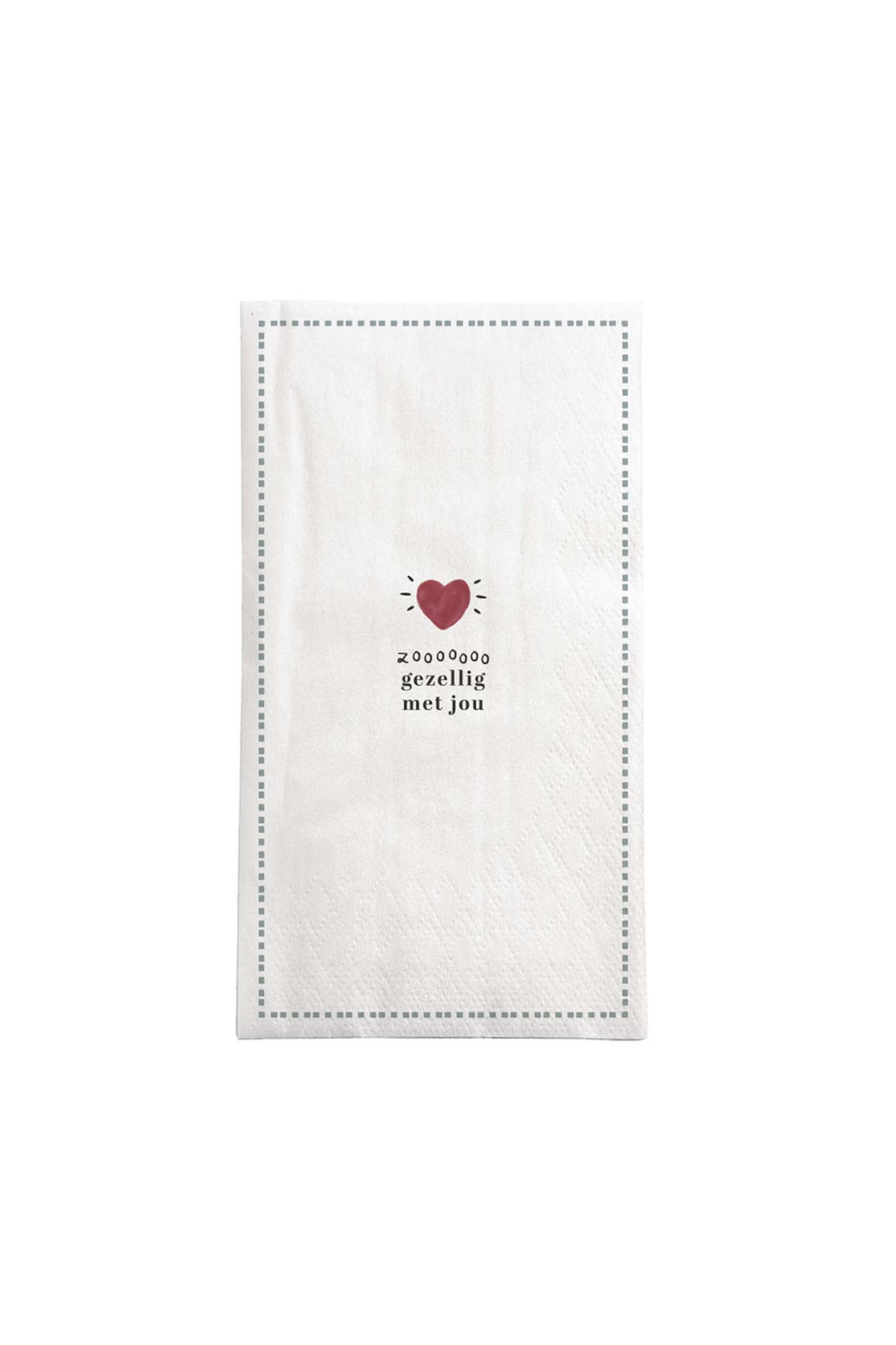 Servetten gezellig 11x20cm - wit/rood/grijsblauw | Zusss