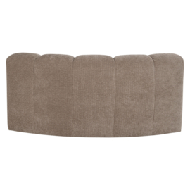 377902- D | Mojo eetbank half ronde hoek met rugleuning - rib donkerzand | WOOOD