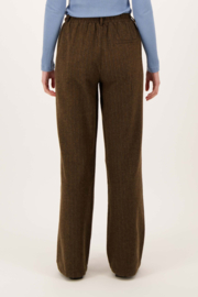 Krijtstreep broek - donkerbruin | Zusss
