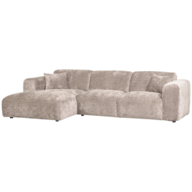 375072-N | Cloud chaise longue links - geweven chenille naturel | WOOOD