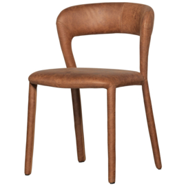 801419-B | Noble eetkamerstoel lederlook - cognac | WOOOD