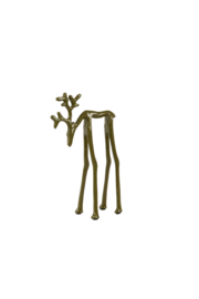7623169 | Ornament 15x6x25 cm DEER - shiny olive | Light & Living - Wordt verwacht!