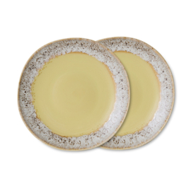KST0333 | 70s ceramics: side plates, custard (set of 2) | HKliving - Medio november verwacht!
