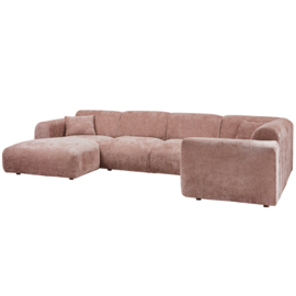 375075-T | Cloud hoekbank rechts - geweven chenille taupe/roze | WOOOD
