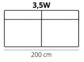 3,5 zits zonder armen 200cm Stratos - Sterling - Silver - Sullivan | Het Anker