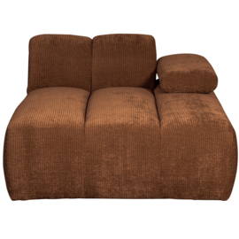 377459/60-R | Mojo chaise longue element (links of rechts) - ribstof roestbuin | WOOOD