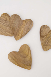 Set van 4 onderzetters hart - naturel | Zusss