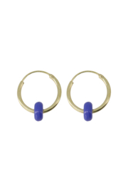 Oorringen met rondje - lavenderblauw/goud | Zusss