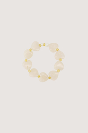Hart armband met parels - grey oyster | Zusss 