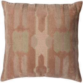 377564-RN | Feis kussens (set van 3) - velvet roze/naturel | WOOOD