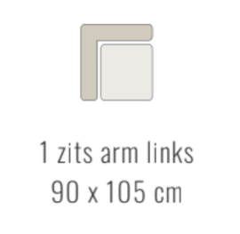 1-zits arm links - Tessa 90x105 cm | Sevn