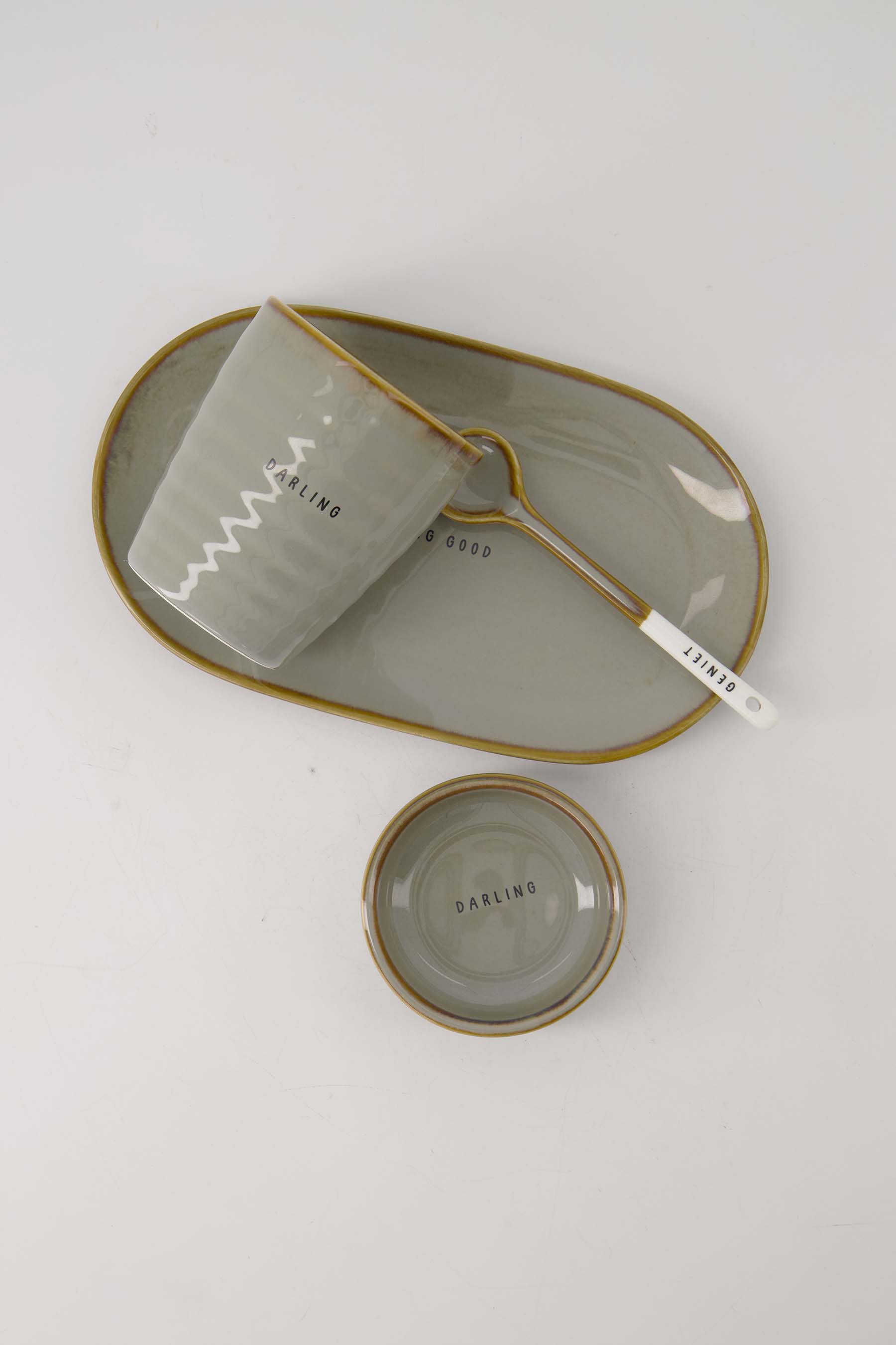 Koffiemok darling - grijsblauw | Zusss