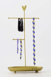 Kralen armband met tekst luck  - lavenderblauw | Zusss