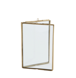 360113BR | Double photo frame - antique brass | Madam Stoltz
