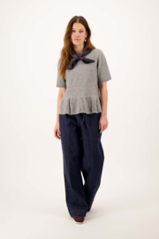 Wijde spijkerbroek met stretch - donkerblauw | Zusss