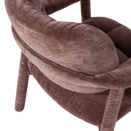 378090-R | Loom draaifauteuil - chenille structuur oudroze | WOOOD