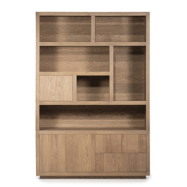 96274 | Kabinet Helsinki 150x220cm 2-delig 3-drs. 2 laden - lichtbruin | Eleonora