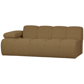 377456/7-GM | Mojo 2-zits element met arm (links of rechts) - bouclé geel/bruin melange | WOOOD