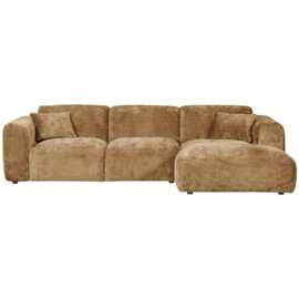 375073-H | Cloud chaise longue rechts - geweven chenille honinggeel | WOOOD
