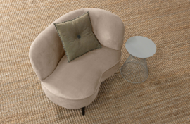 340476-KG | Sara lounge fauteuil rechts - fluweel khaki | WOOOD