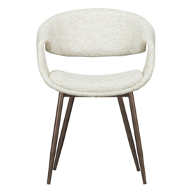 377505-NK | Yossi eetkamerstoel - naturel met metalen poot koper | WOOOD