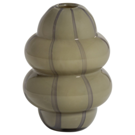 377478-G | Kency vaas - glas groen met streep grijs | WOOOD