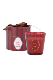 Geurkaars in glas in koker merry&bright - donkerrood | Zusss - Binnenkort verwacht!