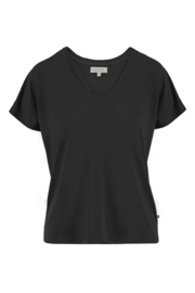 T-shirt met v-hals - off black | Zusss
