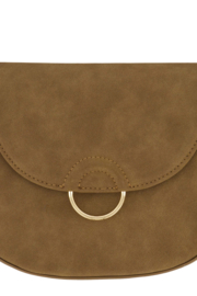 Schoudertas met gouden ring - taupe | Zusss