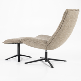  95593 | Fauteuil Marcus met voetenbank - beige baquer | Eleonora