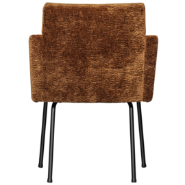 801139-MB | Mount eetkamerstoel met armleuning - 3D Chenille middenbruin | WOOOD