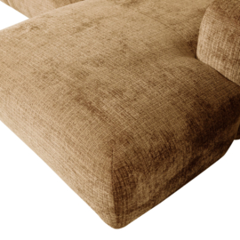 375073-H | Cloud chaise longue rechts - geweven chenille honinggeel | WOOOD