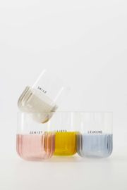 Drinkglas liefs - transparant/oker | Zusss