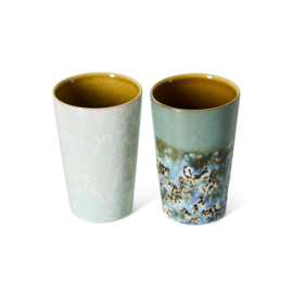 KST0261 | 70s ceramics: tea mugs, pond (set of 2) | HKliving - Eind oktober verwacht!