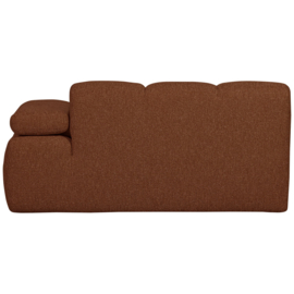 377454/5-RM | Mojo 1,5-zits element met arm (links of rechts) - bouclé roestbruin melange | WOOOD