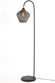 8213018 | Vloerlamp 35x30x160 cm ALVARO antiek brons+mat zwart | Light & Living