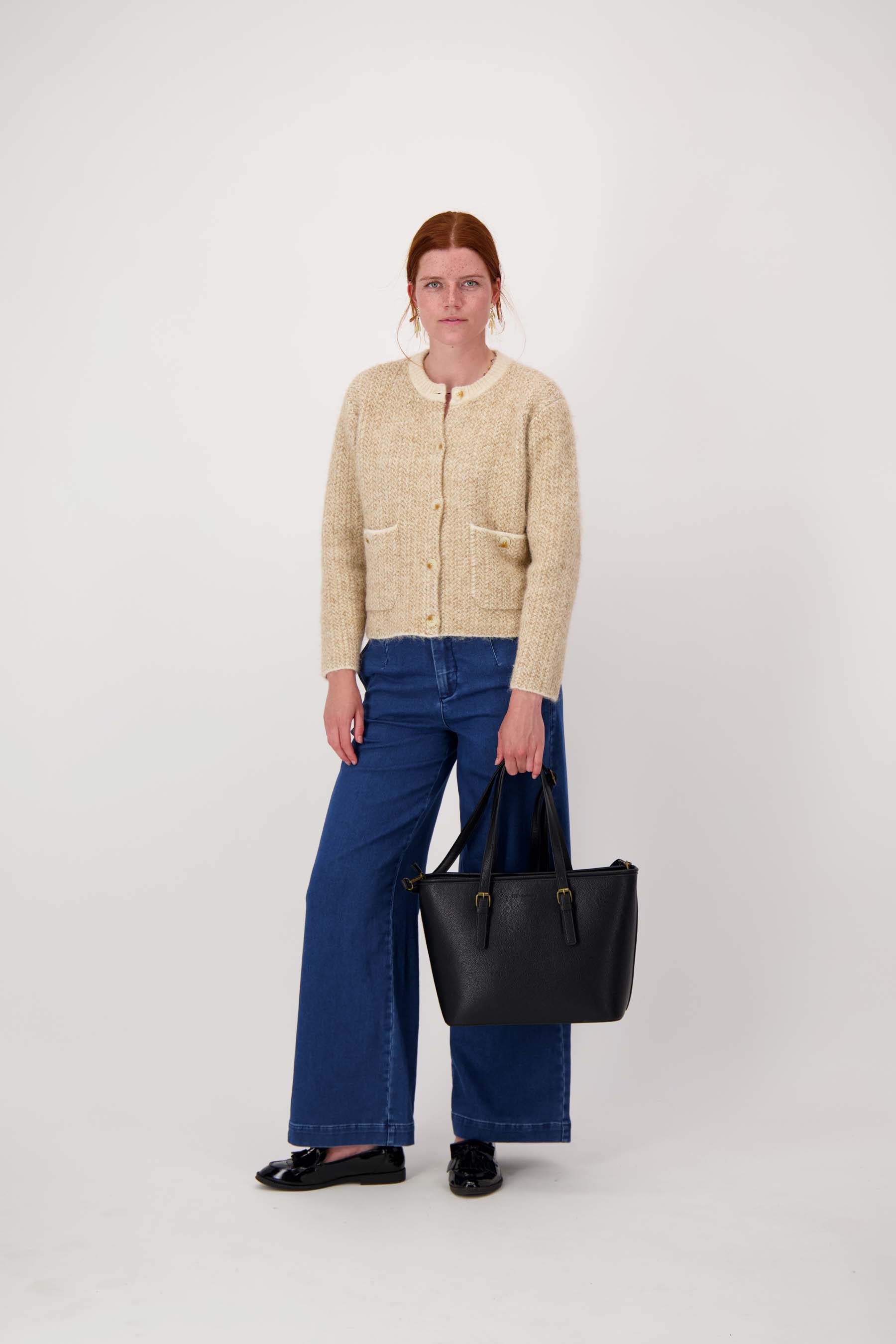 Shopper met rits - zwart | Zusss