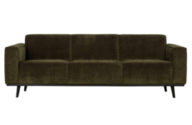 377088-W | Statement 3-zits bank 230 cm - brede platte rib warm groen | BePureHome