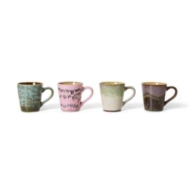 KST0155 | 70s ceramics: espresso mugs, brutalism (set of 4) | HKliving 