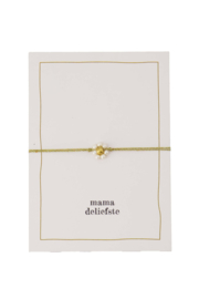  Ansichtkaart armband mama - wit/goud | Zusss