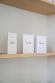 Wenskaart met magneet love - wit/goud | Zusss 