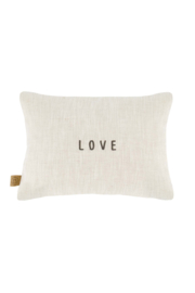 Kussen bloemenpatroon love 35x25cm - antracietgrijs/zand | Zusss