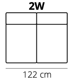 2-zits zonder arm (2W) - Kreta 122x94 cm | Het Anker