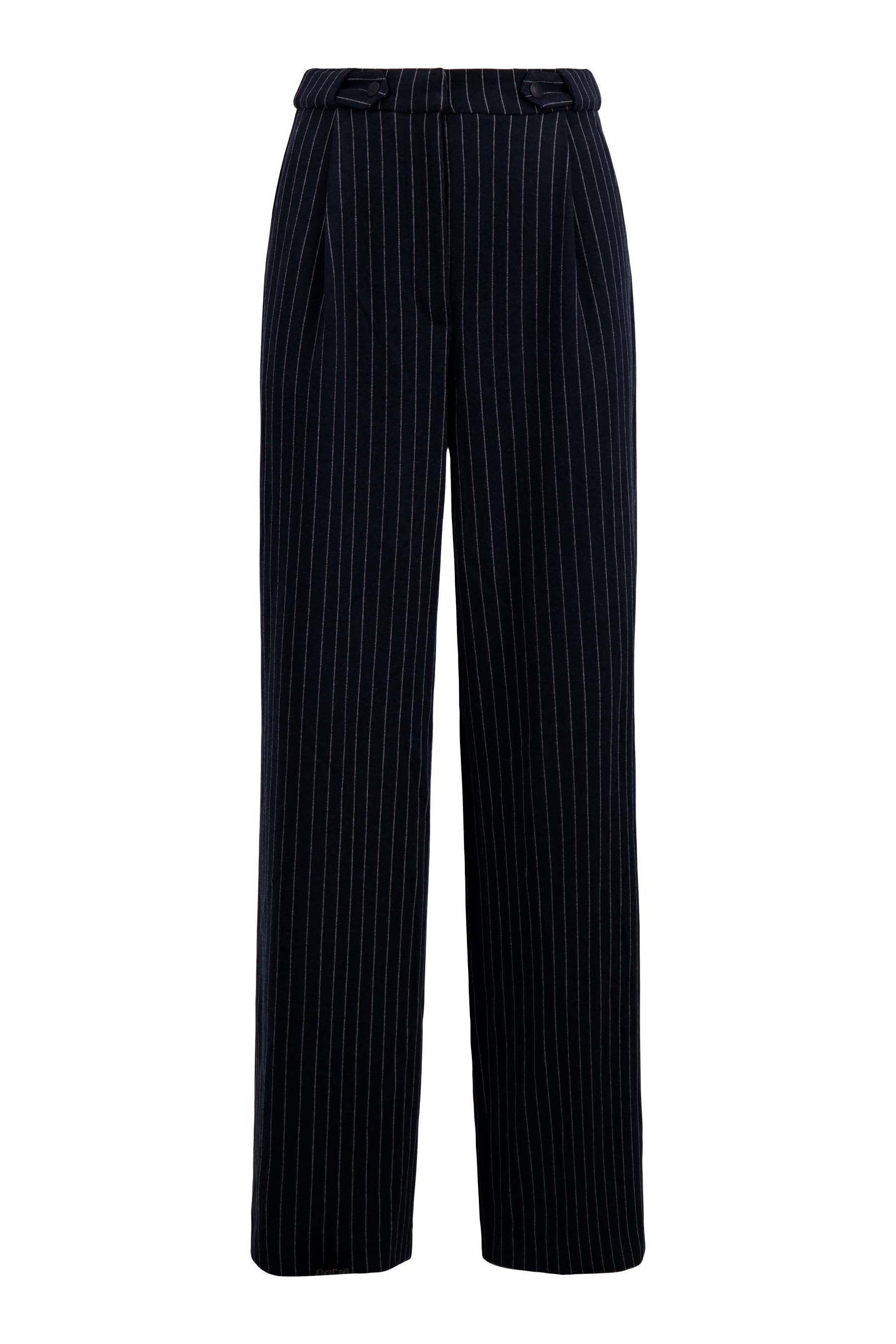 Krijtstreep broek - donkerblauw/wit | Zusss