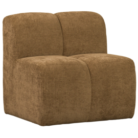 377519-H | Mojo eetbank met rugleuning 84cm - ribstof honinggeel | WOOOD