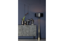 800311-Z | Blackout too staande lamp - metaal zwart/brass | BePureHome