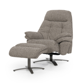  96169 | Fauteuil Caleb met voetenbank - taupe | Eleonora