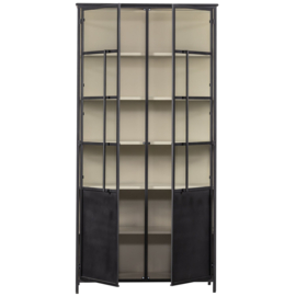 375041-Z | Exhibit XL 2-drs vitrinekast - metaal zwart | WOOOD