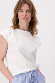 T-shirt met plooidetail - off white | Zusss 
