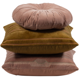 377564-RN | Feis kussens (set van 3) - velvet roze/naturel | WOOOD